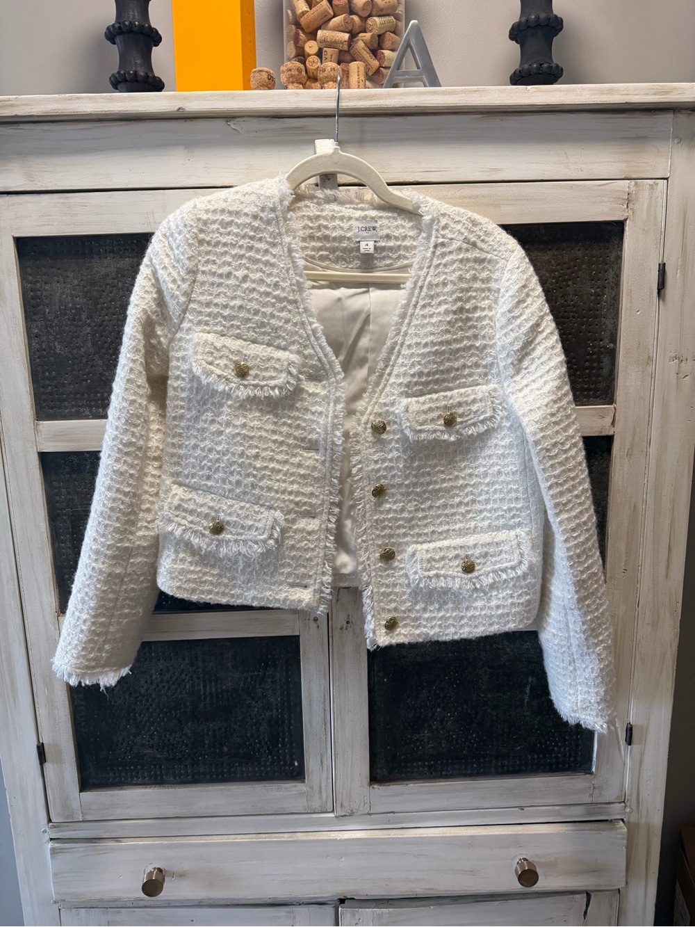 J. Crew Tweed Cropped Button Jacket